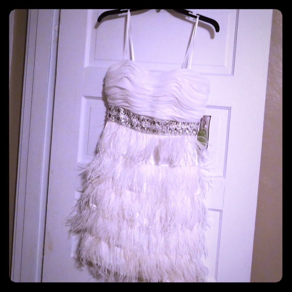 White feather dress  NWT